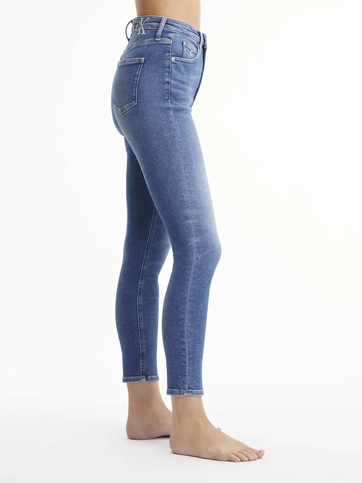 Calvin Klein HIGH RISE SKINNY ANK Kadın Mavi Kot Pantolon