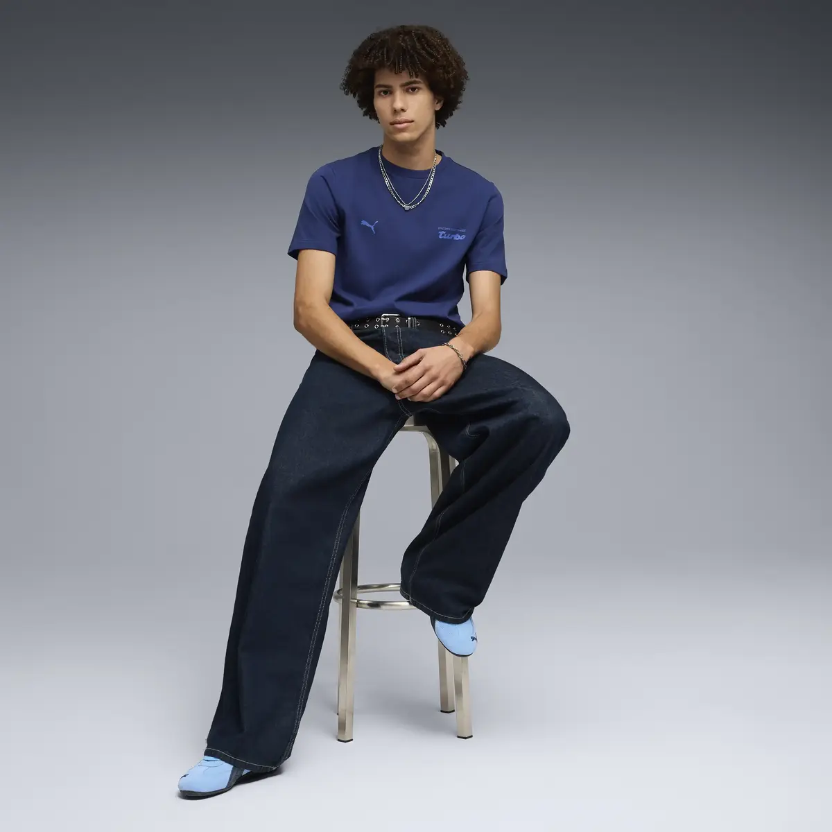 Puma PL ESS Tee Lacivert Erkek T-Shirt