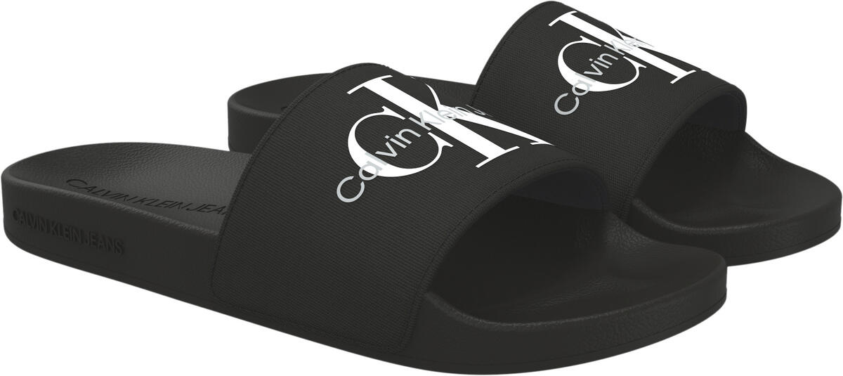 Calvin Klein SLIDE MONOGRAM CO Erkek Siyah Terlik