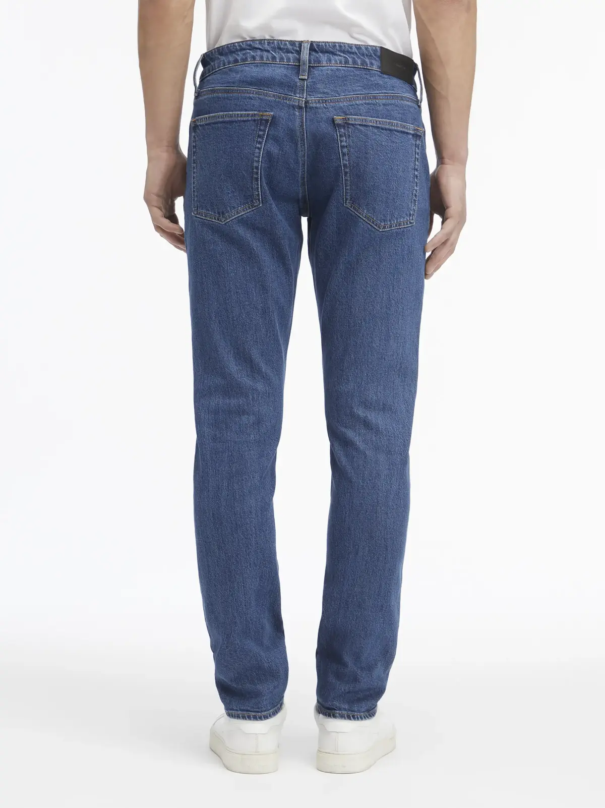 Calvin Klein SLIM FIT MID BLUE, 1A7 Mavi Erkek Jean Pantolon