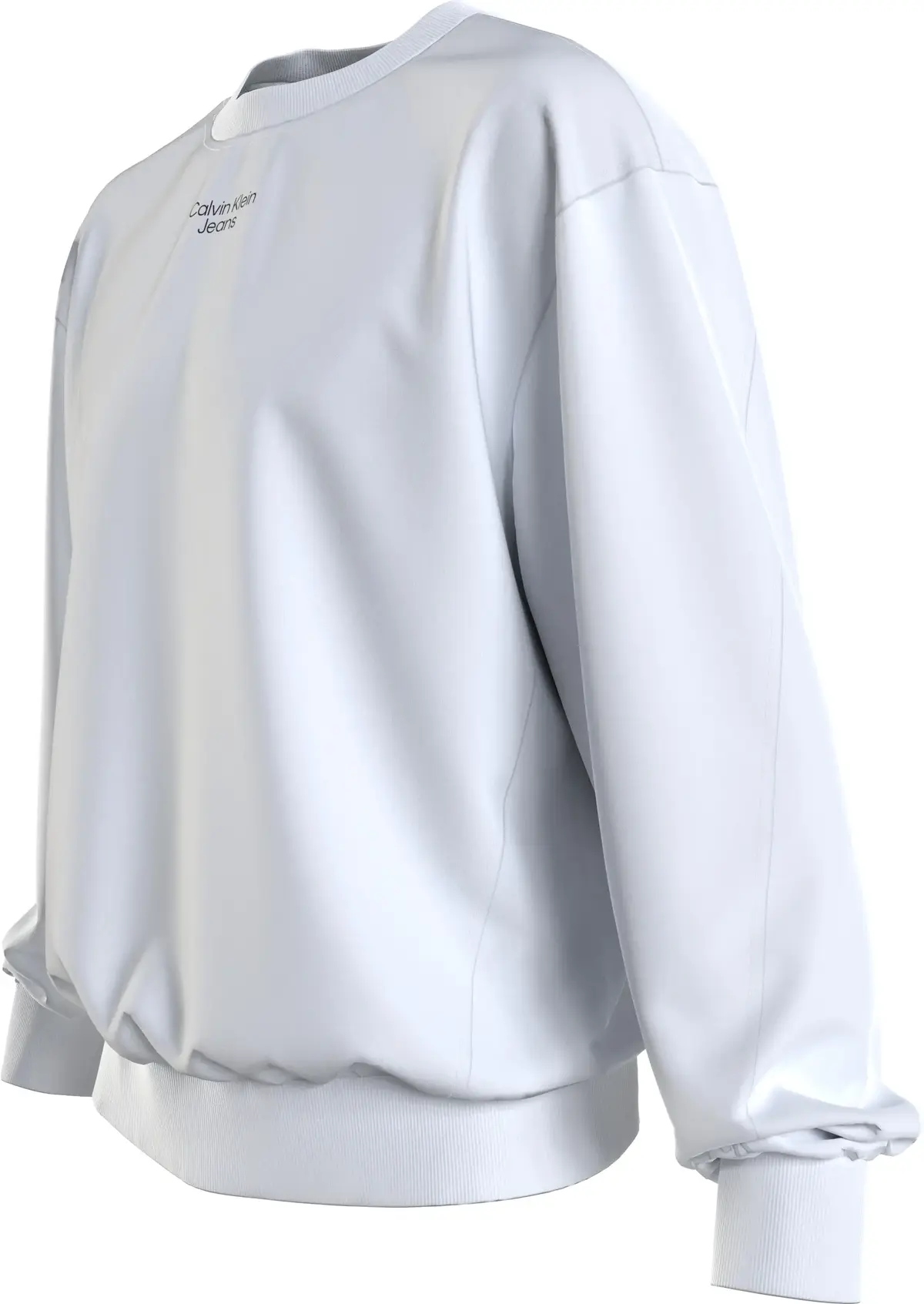 Calvin Klein STACKED LOGO CREW NE Erkek Beyaz Sweatshirt