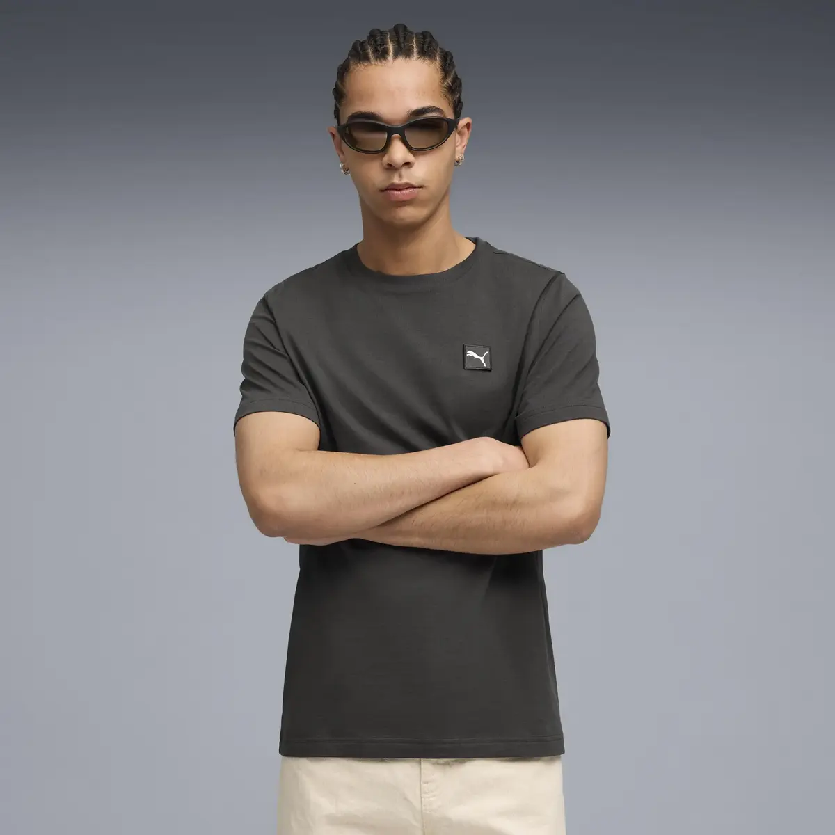 Puma ESS ELEVATED Tee Gri Erkek T-Shirt