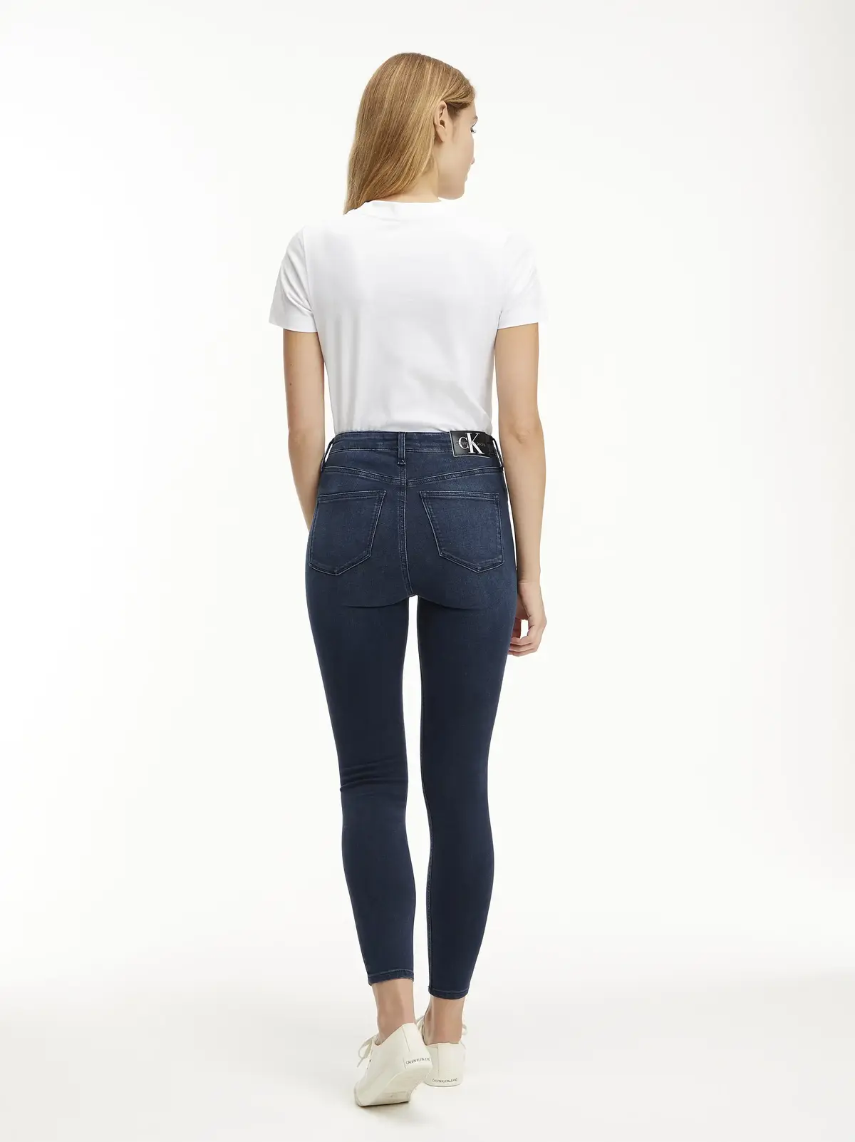 Calvin Klein HIGH RISE SUPER SKIN Kadın mavi Kot Pantolon