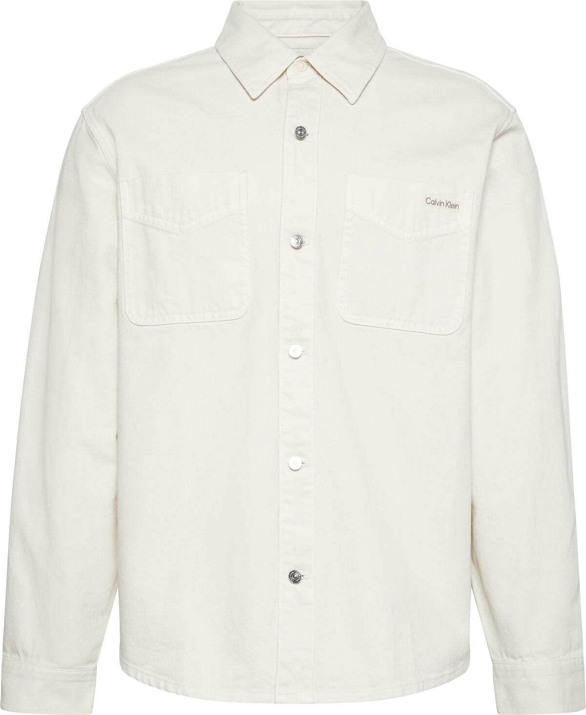 Calvin Klein 90S WASHED BONE OVERSHIRT Beyaz Erkek Gömlek