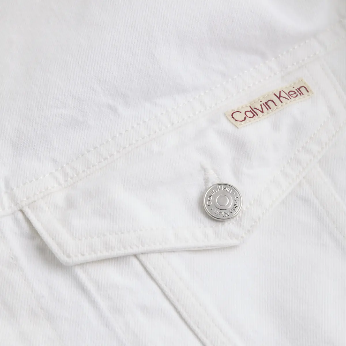 Calvin Klein BOXY DENIM JACKET, 1AA Beyaz Kadın Kot Ceket