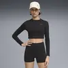 Puma W PUMA SHAPE CROPPED LS Siyah Kadın Antrenman T-Shirt