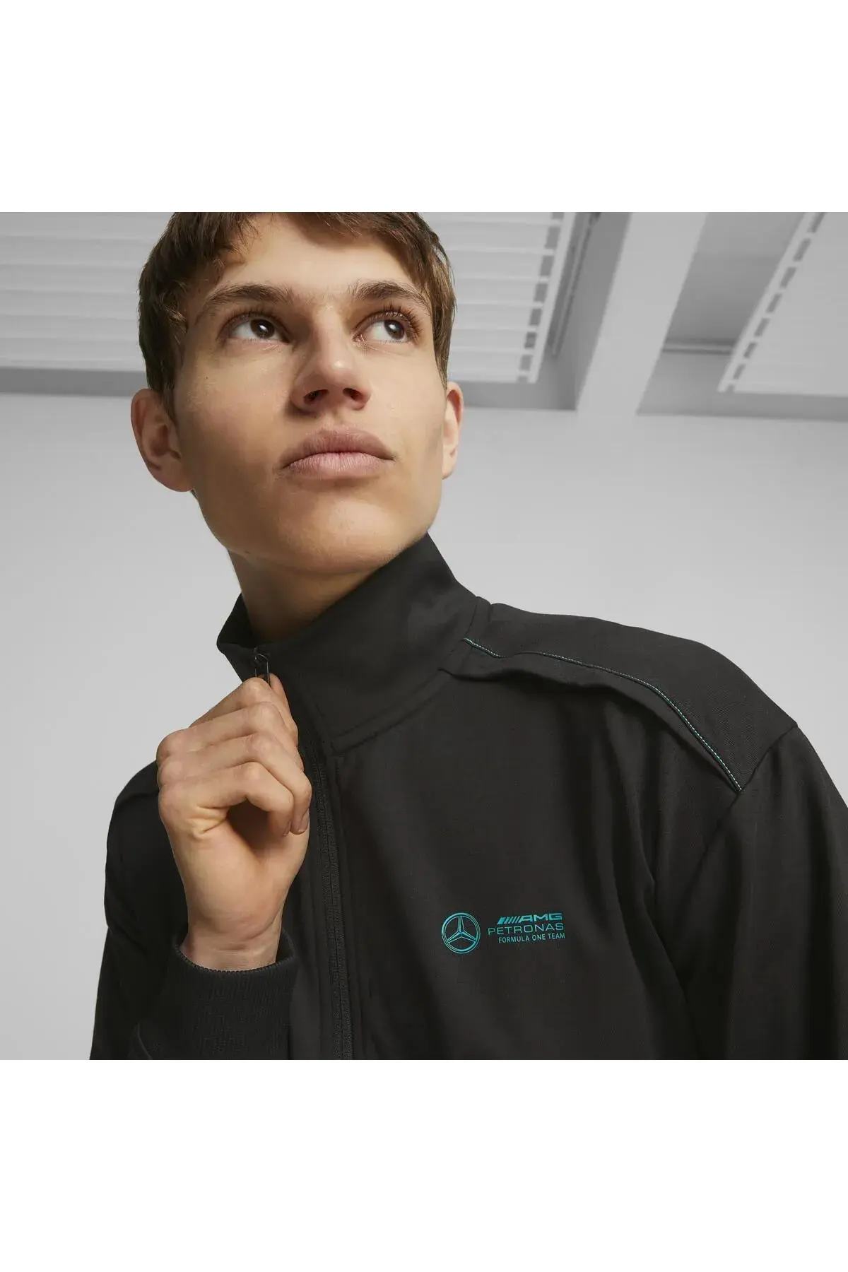 Puma MAPF1 Cloudspun Jacket, slim Siyah Erkek Fermuarlı Sweatshirt