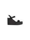 Calvin Klein WEDGE 70 SNDL WEBBIN Siyah Kadın Deri Sandalet