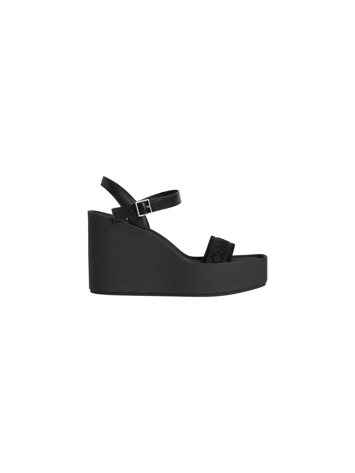 Calvin Klein WEDGE 70 SNDL WEBBIN Siyah Kadın Deri Sandalet