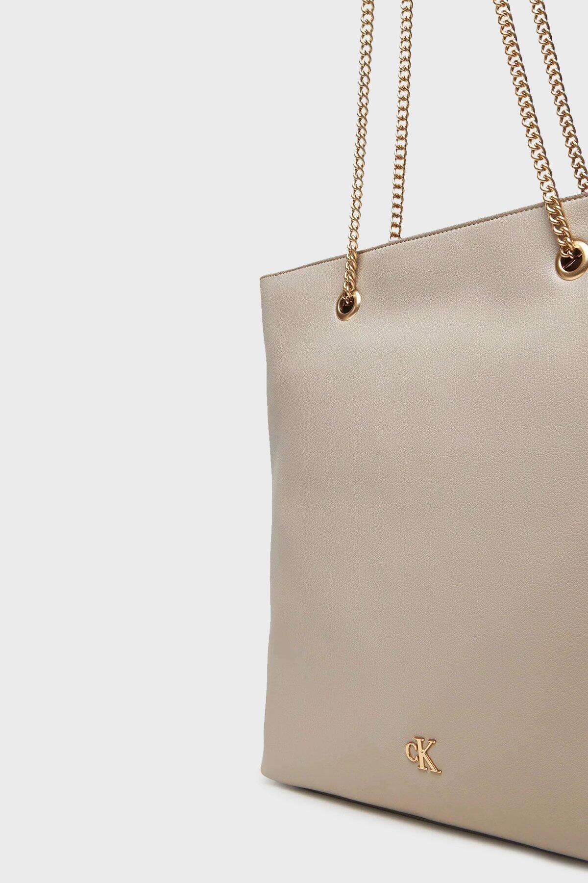 Calvin Klein MINIMAL MONOGRAM CHA Krem Kadın Çanta