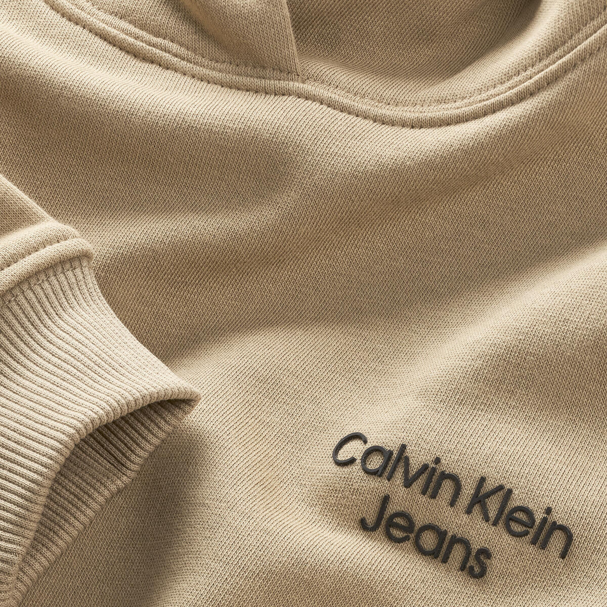 Calvin Klein CKJ STACK LOGO HOODI Erkek Bej Hoodie