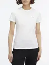 Calvin Klein CK EMB GRAPHIC SLIM, YAF Beyaz Kadın T-Shirt & Polo