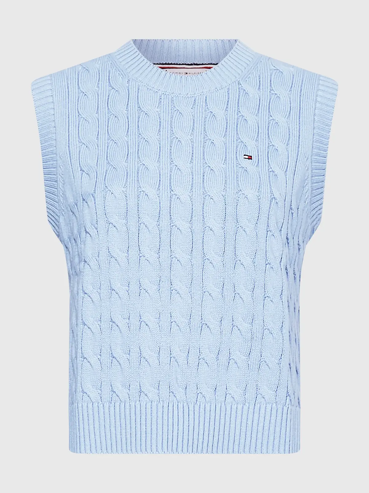 Tommy Hilfiger CABLE C-NK VEST Kadın Mavi Kazak