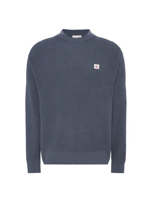 Calvin Klein LS EZ COTTON WAFFLE, XL7 Mavi Erkek Kazak