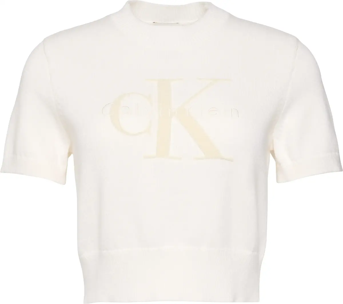 Calvin Klein CHUNKY COTTON GRAPHIC VEST Kadın Beyaz T-Shirt