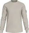 Calvin Klein BADGE WAFFLE LS TEE, PDH Krem Erkek T-Shirt & Polo