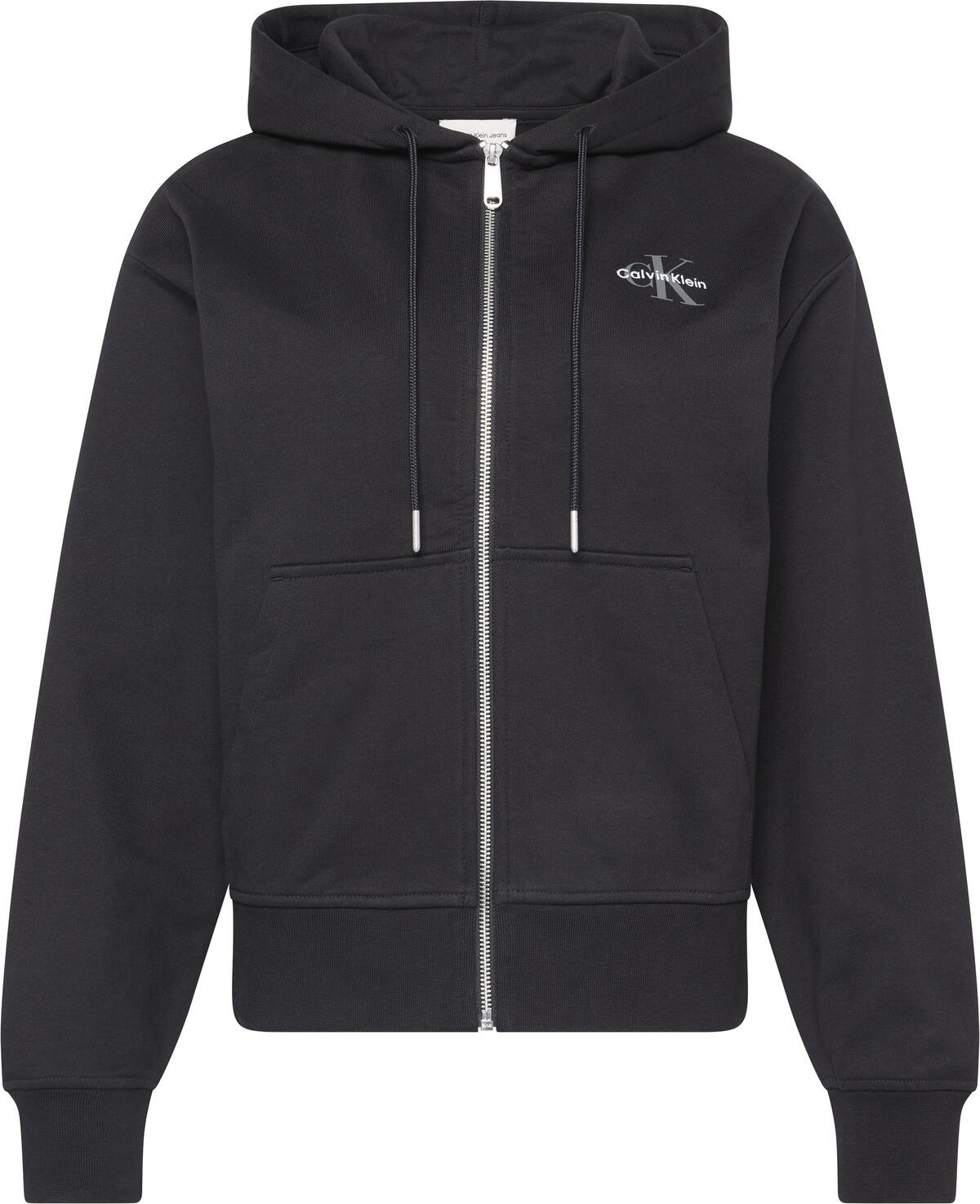 Calvin Klein MONOLOGO FRENCH TERRY FZ BF HOOD Siyah Kadın Sweatshirt