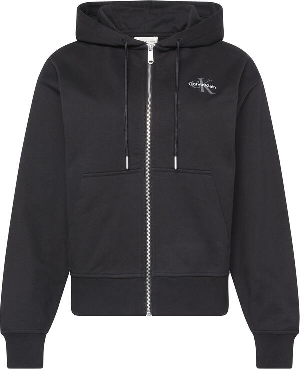 Calvin Klein MONOLOGO FRENCH TERRY FZ BF HOOD Kadın Siyah Fermuarlı Hoodie