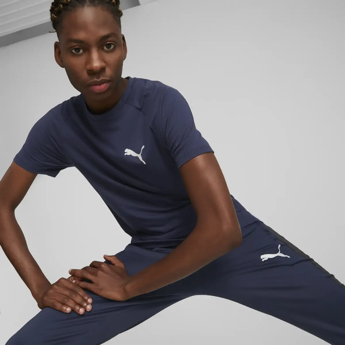 Puma EVOSTRIPE Tee Lacivert Erkek T-shirt