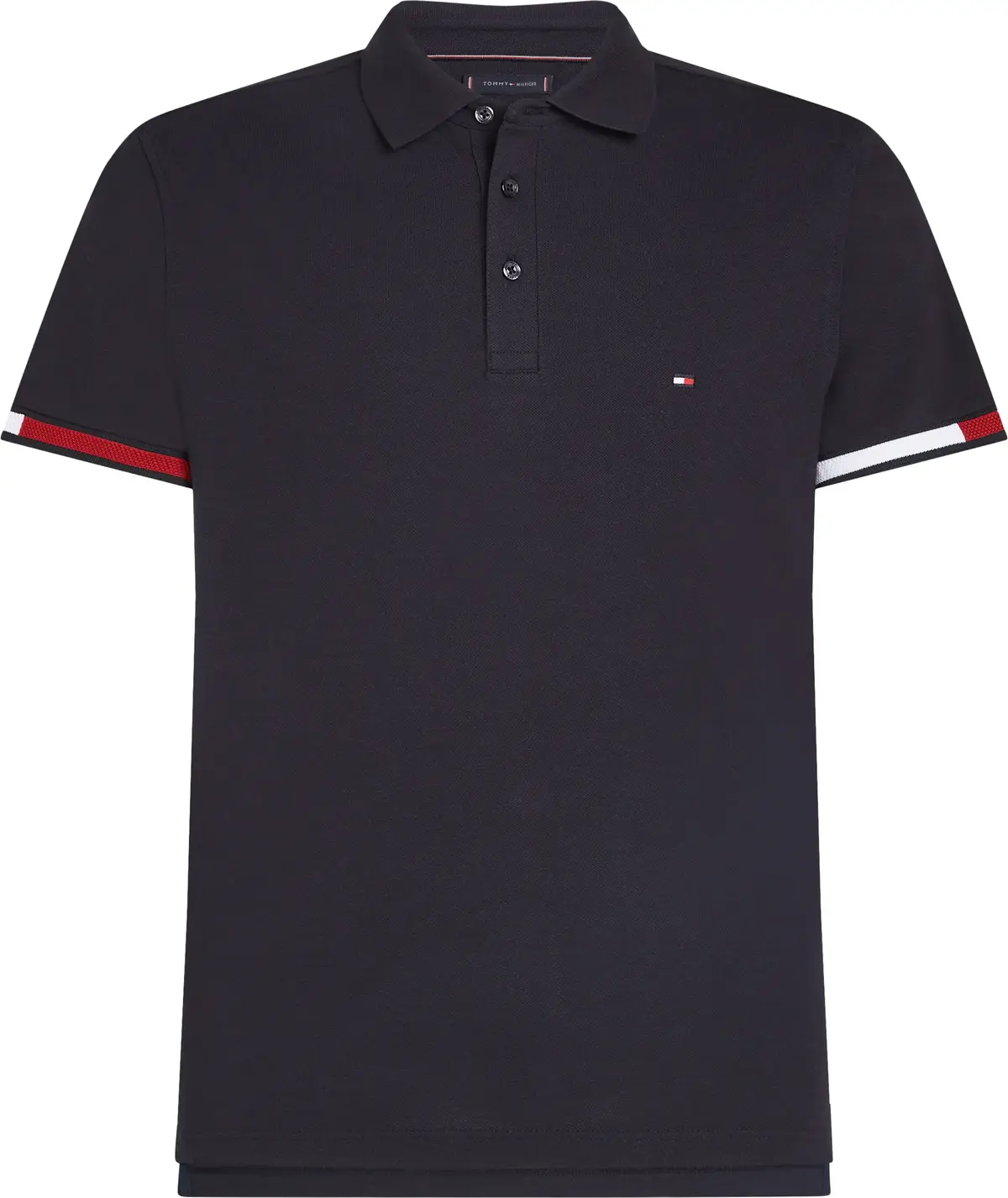 Tommy Hilfiger FLAG CUFF SLIM POLO, DW5 Siyah Erkek T-Shirt & Polo