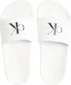 Calvin Klein SLIDE MONOGRAM WN, 01W Beyaz Kadın Terlik