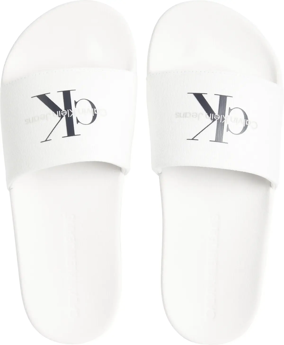 Calvin Klein SLIDE MONOGRAM WN, 01W Beyaz Kadın Terlik