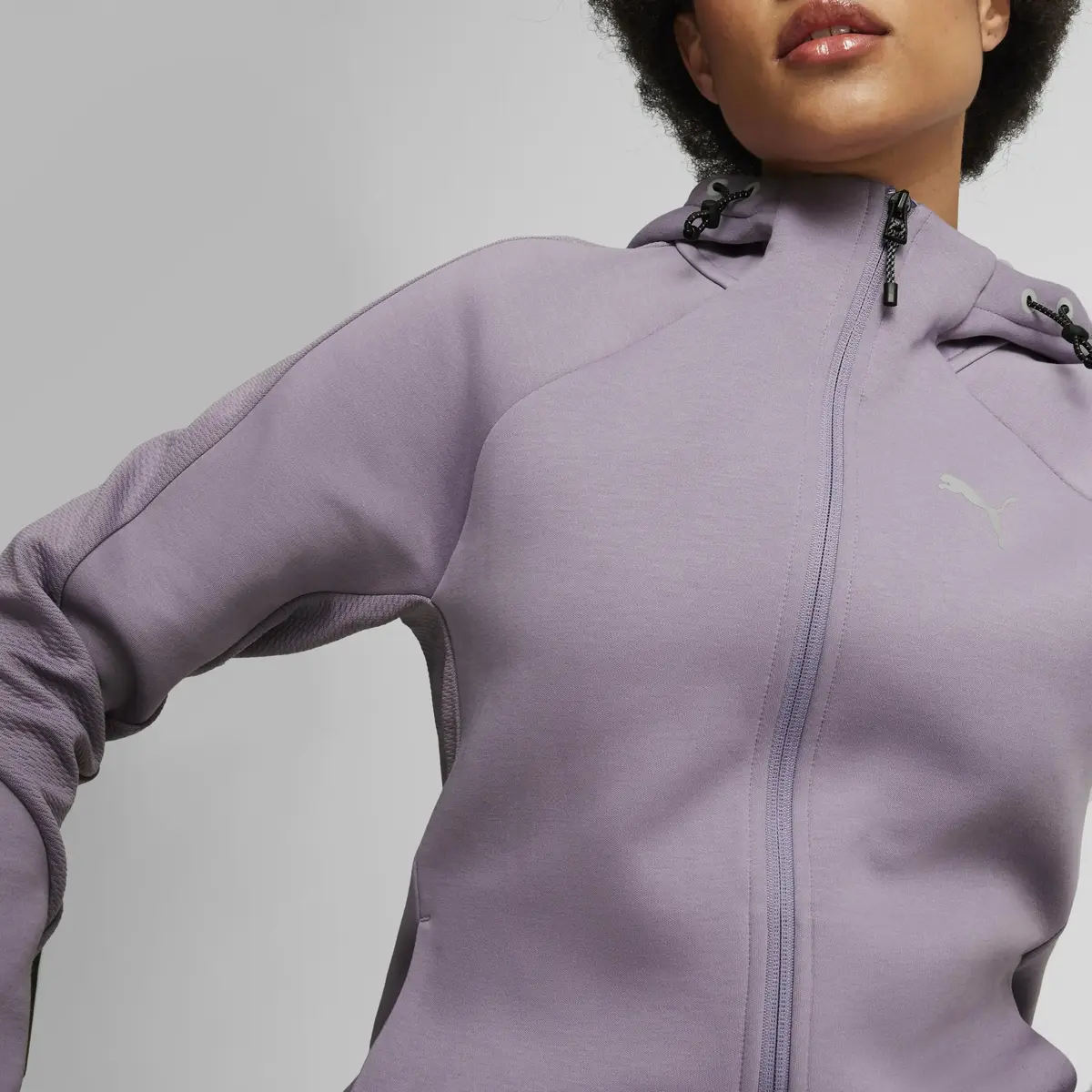 Puma EVOSTRIPE Full-Zip Hoodie Mor Kadın Fermuarlı Ceket