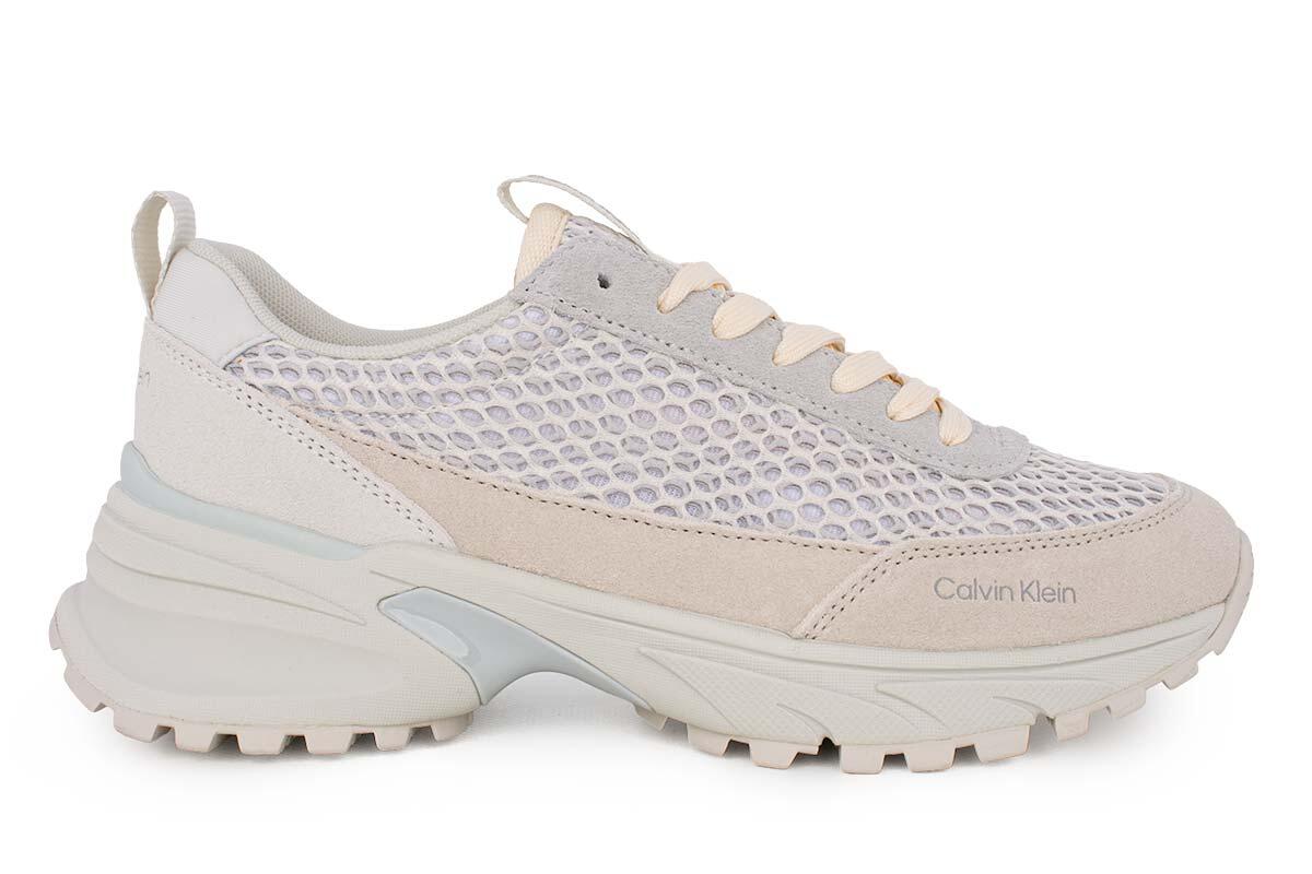 Calvin Klein HIKE RUNNER LACE UP TECHMIX Krem Kadın Spor Ayakkabı