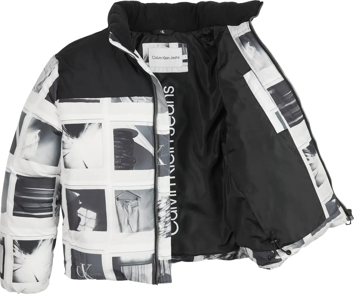 Calvin Klein AOP POLAROID PUFFER Erkek Siyah Şişme Mont
