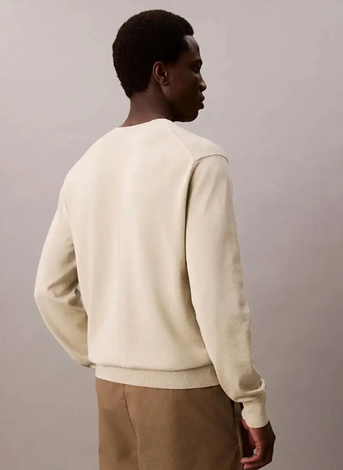 Calvin Klein LS SUPIMA COTTON CREWNK SWEATER Gri Erkek Kazak