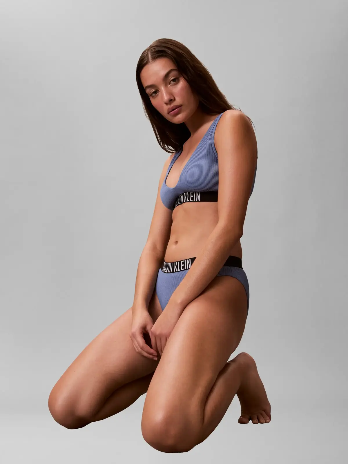Calvin Klein SCOOP BRALETTE Mavi Bralet Bikini Üst