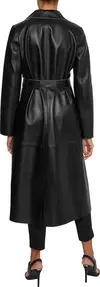 Calvin Klein CONTRAST LEATHER TRE Kadın Siyah Trençkot