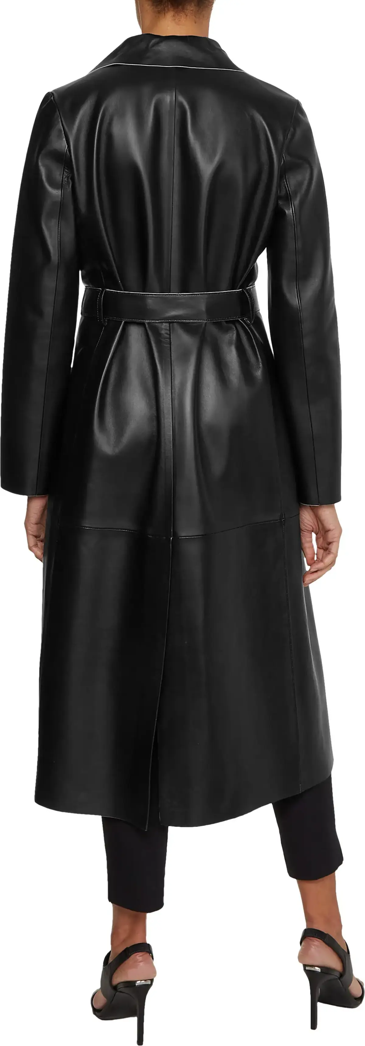 Calvin Klein CONTRAST LEATHER TRE Kadın Siyah Trençkot