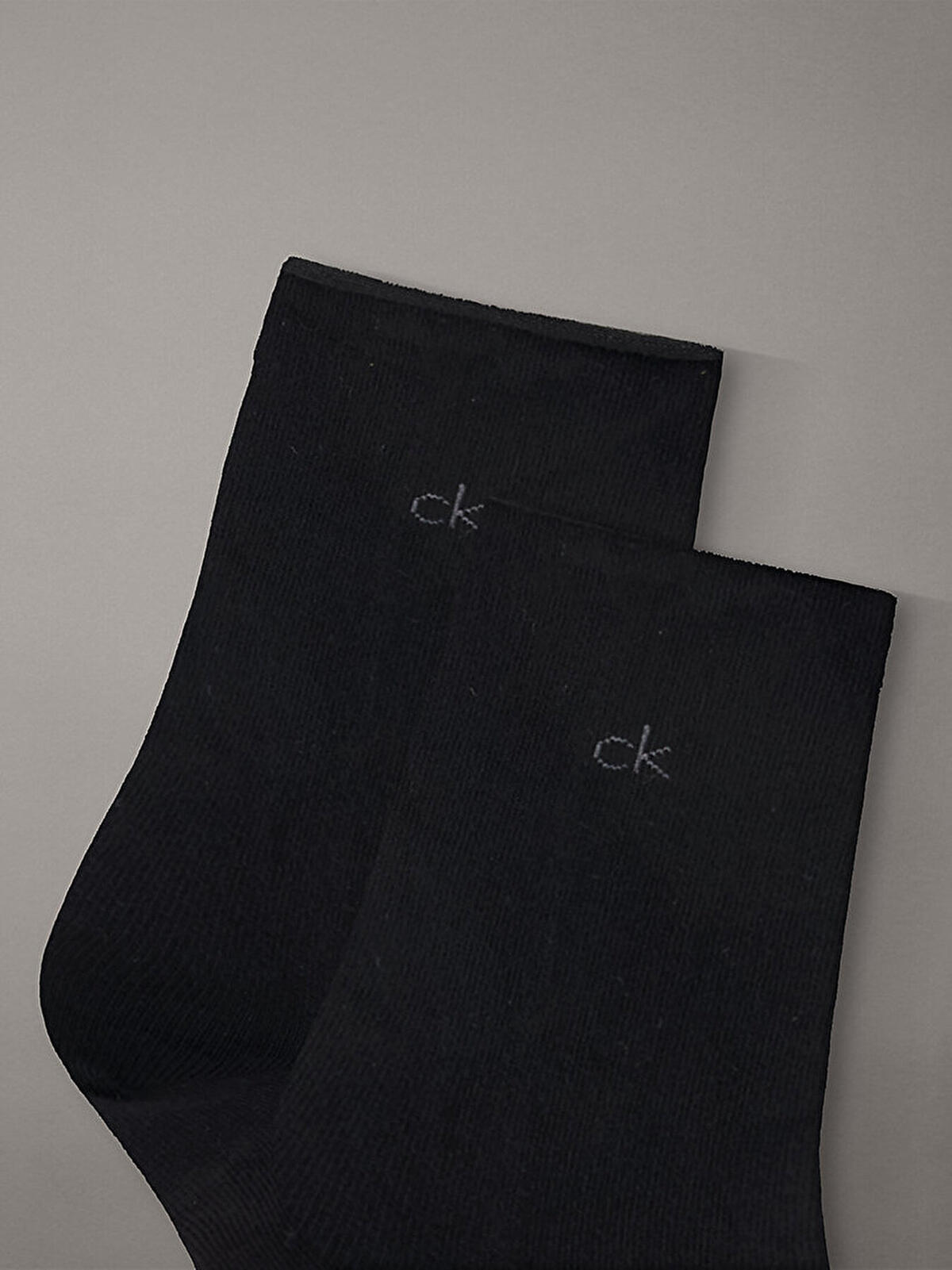Calvin Klein CK WOMEN SOCK 3P ROLLTOP Siyah Kadın Çorap