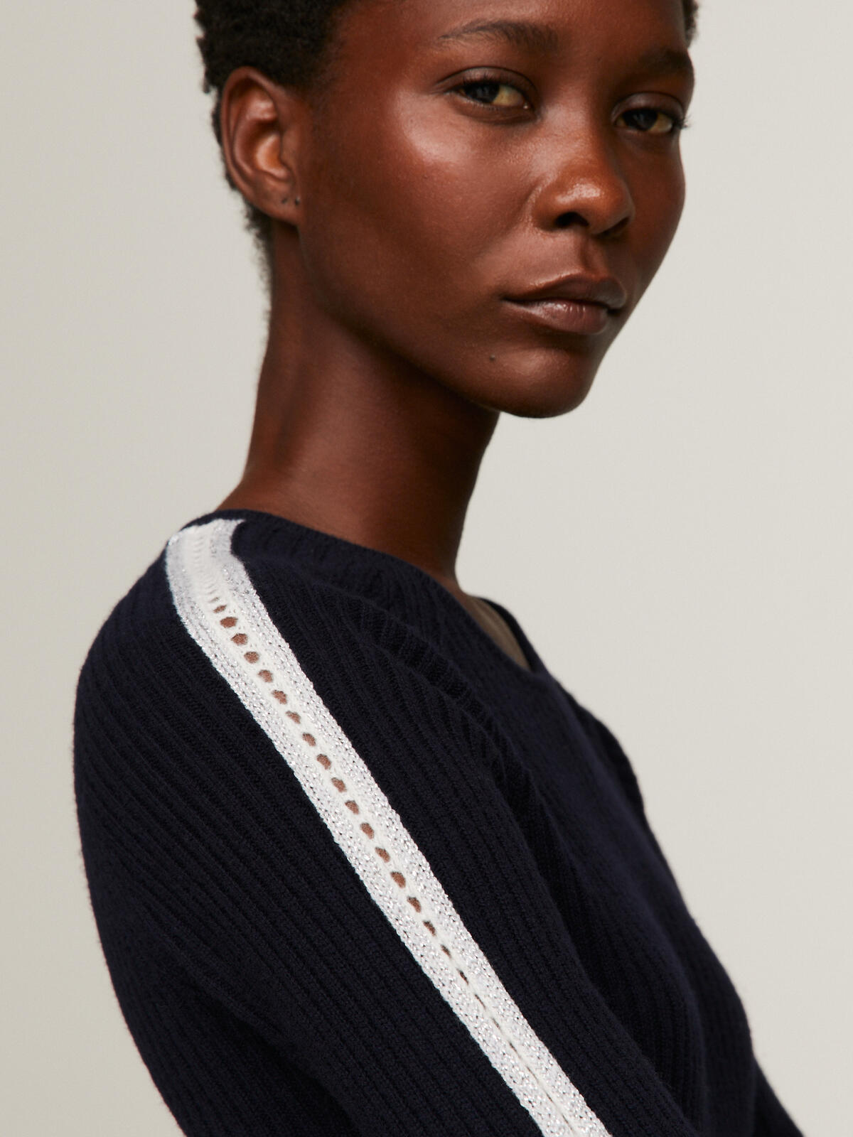 Tommy Hilfiger POINTELLE STRIPE F&F Kadın Siyah Elbise