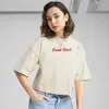 PUMA PREMIUM ESS Graphic Tee Bej Kadın T-Shirt