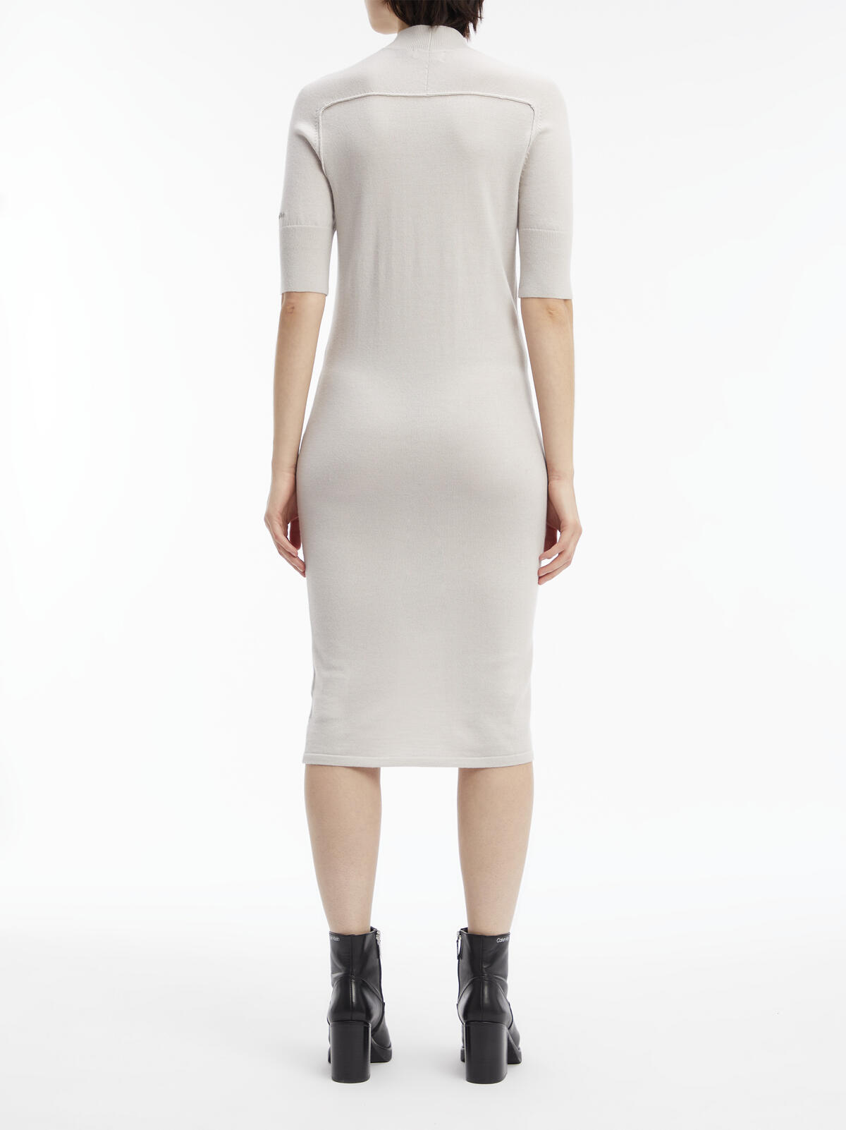 Calvin Klein EXTRA FINE WOOL 1/2 Kadın Krem Elbise