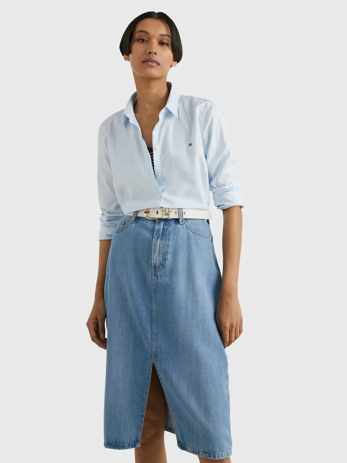 Tommy Hilfiger HERITAGE REGULAR FIT Kadın Mavi Gömlek