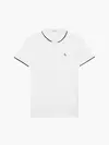 Calvin Klein MONOGRAM TIPPING FIT Erkek Beyaz Polo T-Shirt