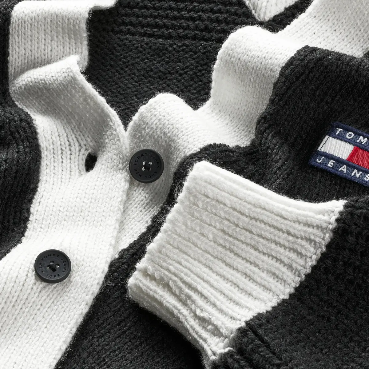 Tommy Hilfiger TJW LONG CONTRAST BA Kadın Siyah Kazak