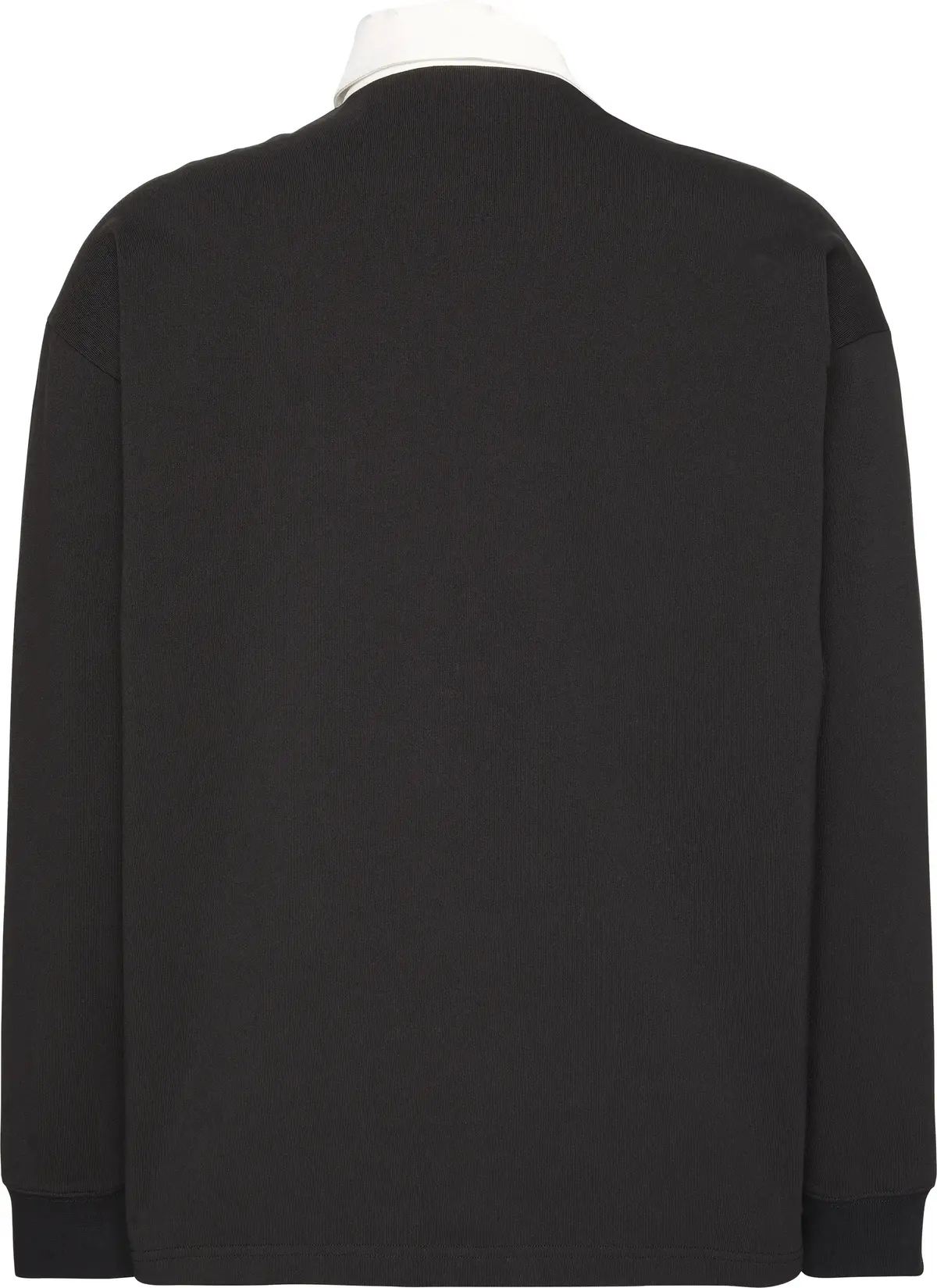 Calvin Klein COMPACT RUGBY LS POLO Erkek Siyah Polo Sweatshirt