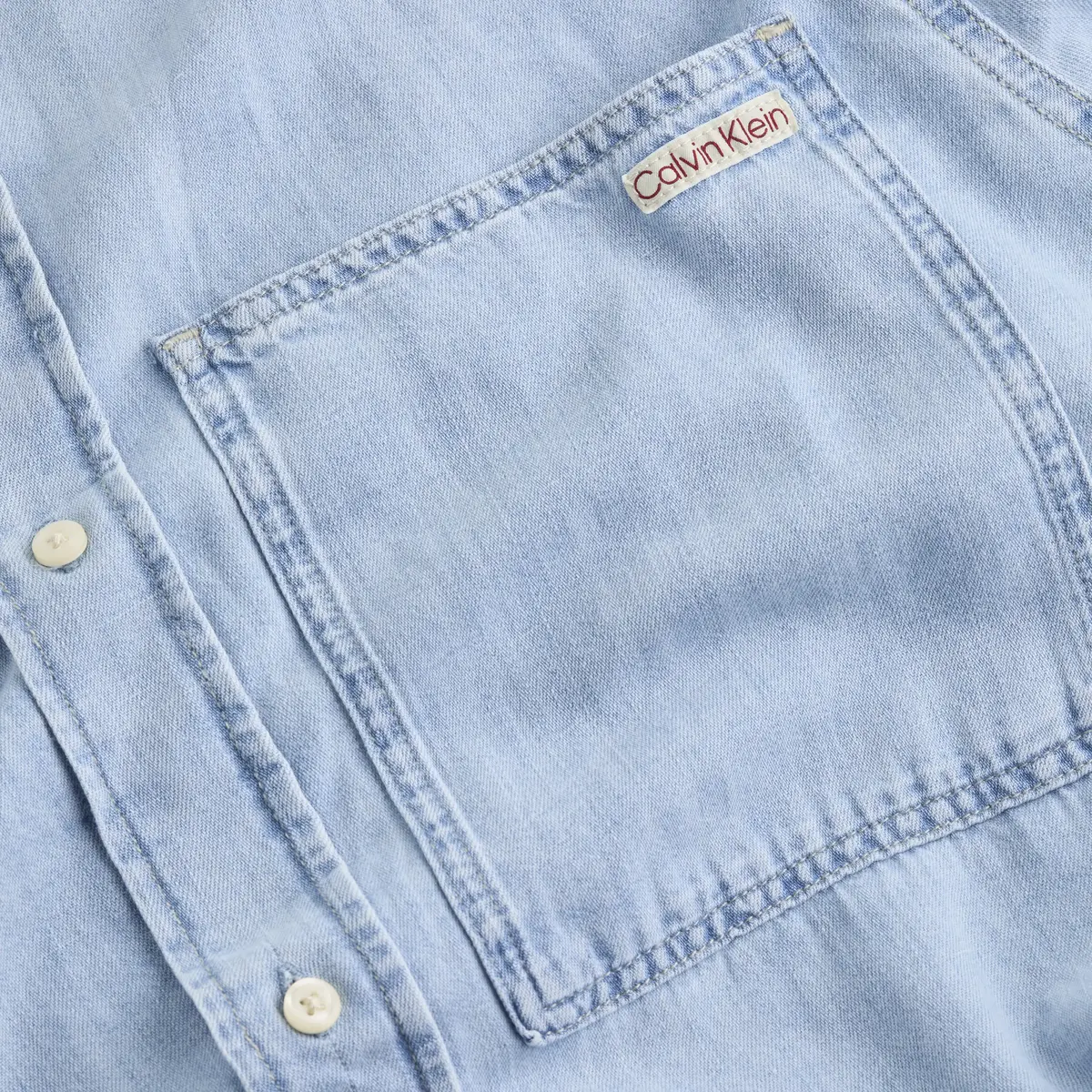 Calvin Klein REGULAR LINEAR DENIM, 1AA Mavi Erkek Gömlek