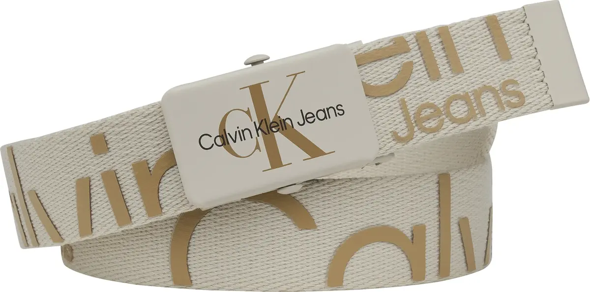 Calvin Klein BOLD INST. LOGO BELT Erkek Krem Kemer