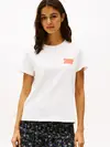 Tommy Hilfiger TJW REG TJ BUBBLE TE, YBL Beyaz Kadın T-Shirt & Polo