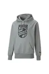 Puma Posterize Hoodie Gri Erkek Basketbol Hoodie