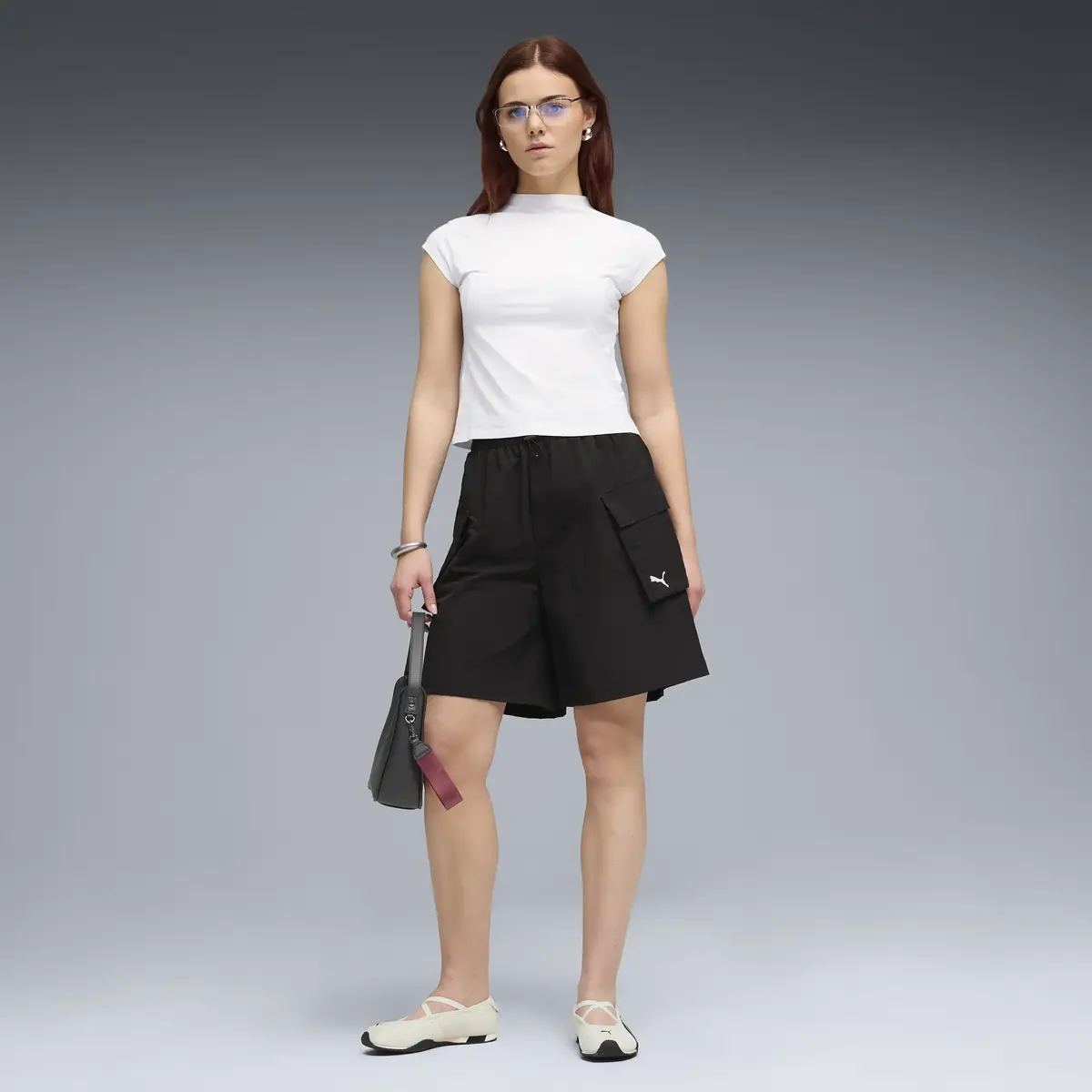 Puma WARDROBE ESS Cargo Shorts 8 Siyah Kadın Şort