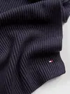 Tommy Hilfiger ESSENTIAL FLAG KNITT Erkek Siyah Atkı