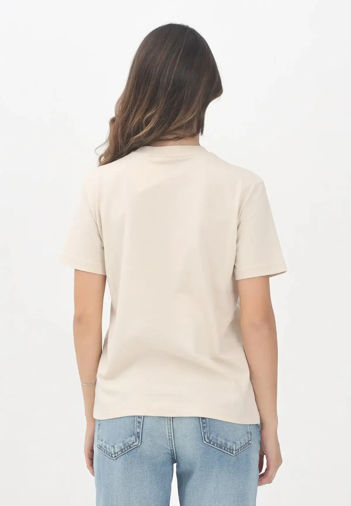Calvin Klein HERO SS CLASSIC MONOLOGO CNECK T Bej Kadın Tişört Calvin Klein HERO SS CLASSIC MONOLOGO CNECK T Bej Kadın Tişört