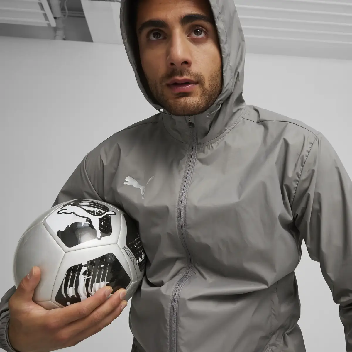 Puma teamFINAL Allweather Jkt Gri Erkek Antrenman Yağmurluk