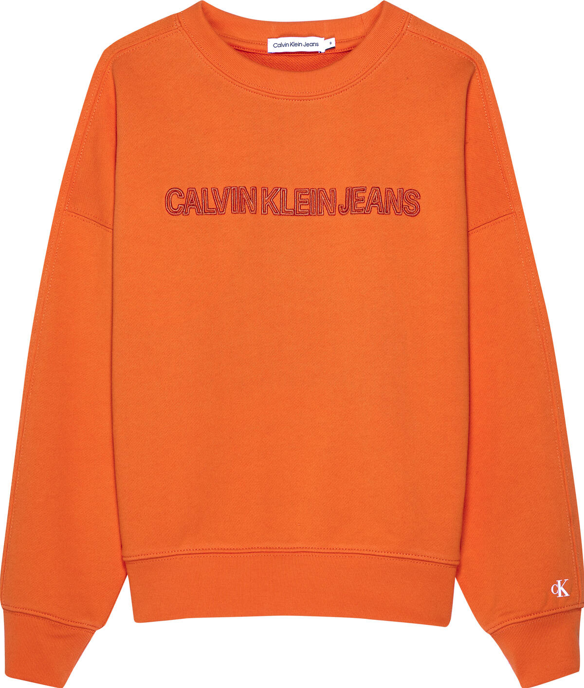 Calvin Klein CKJ RAISED EMBRO SWE Erkek Turuncu Sweatshirt